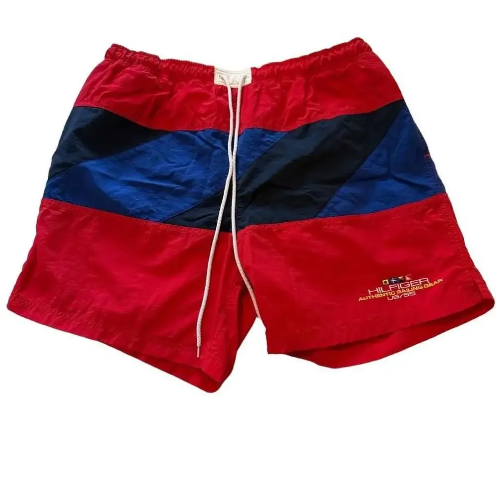 Vintage Tommy Hilfiger Authentic Sailing Gear Colorblock Swim Trunks